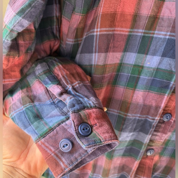L.L.Bean size XS, Multicolor fleece lined flannel Plaid Hooded Jacket - Picture 5 of 8
